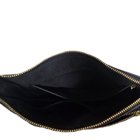 Fossil Fiona Black Pebbled Leather Crossbody/Shoulder Bag Adj Strap Zip + Pocket - Picture 4 of 10